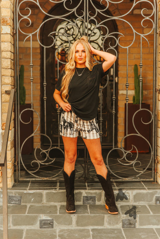 Western Stripe Prep Shorts