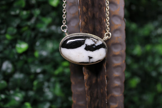 Zebra Jasper Sterling Silver Necklace