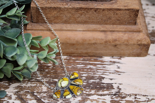 Honey Dahlia Turquoise Sterling Silver Necklace – 15” Chain