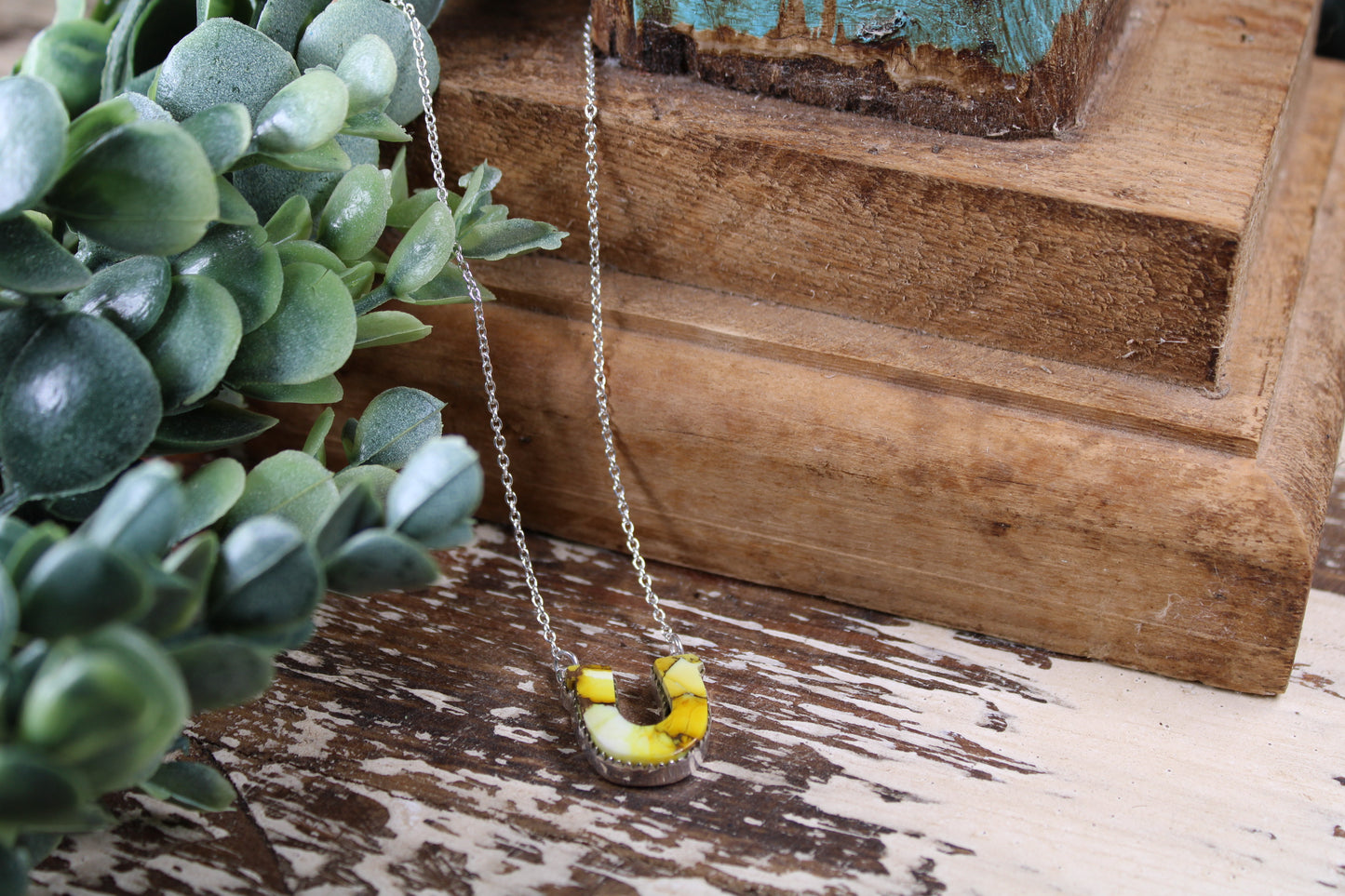 Honey Dahlia Turquoise Sterling Silver Necklace – 18” Chain