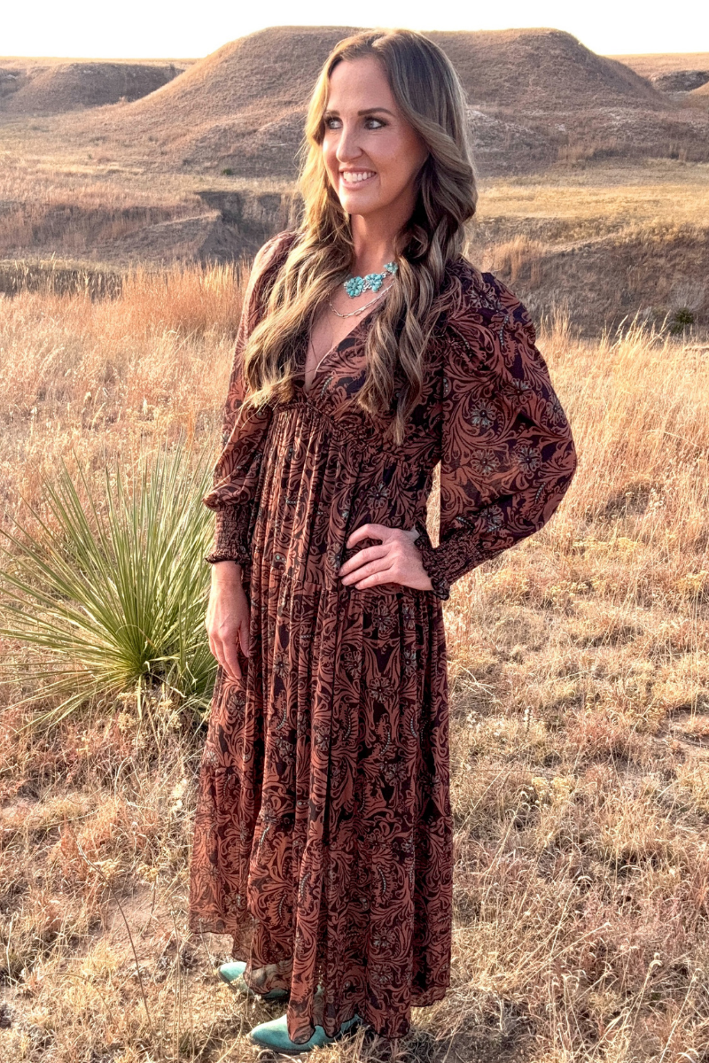 Western Dreams Dress - Tooled with Turquoise 