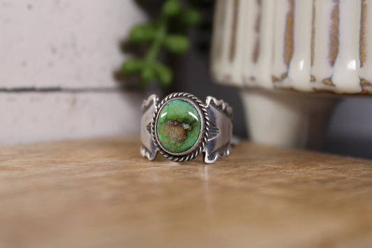 Sonoran Gold Turquoise Ring – Navajo Artist Russell Sam