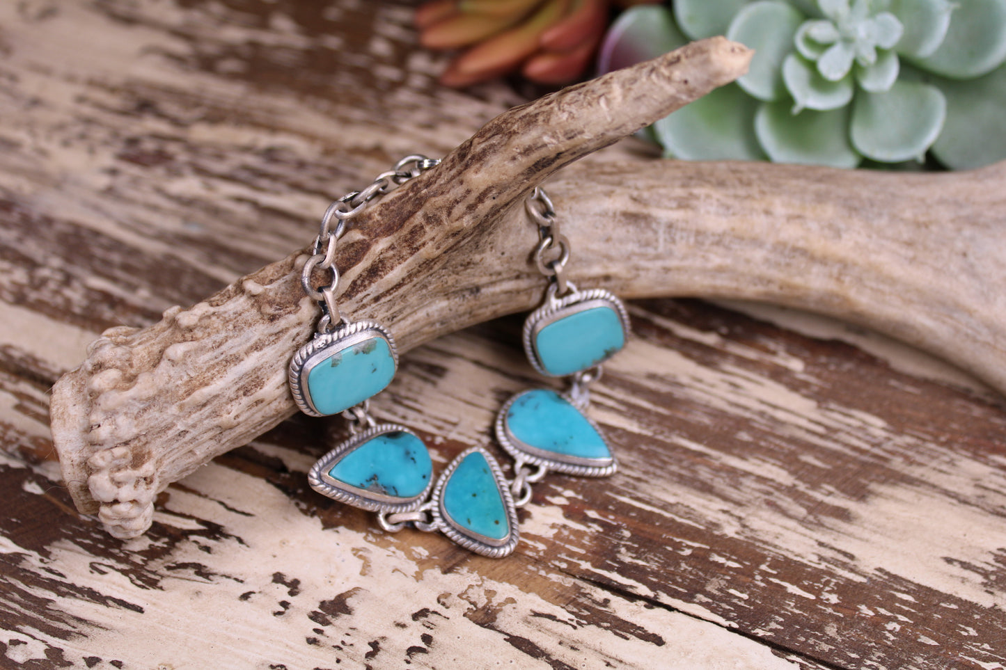 Kingman Turquoise Sterling Silver Bracelet – Adjustable 6" to 7.5"