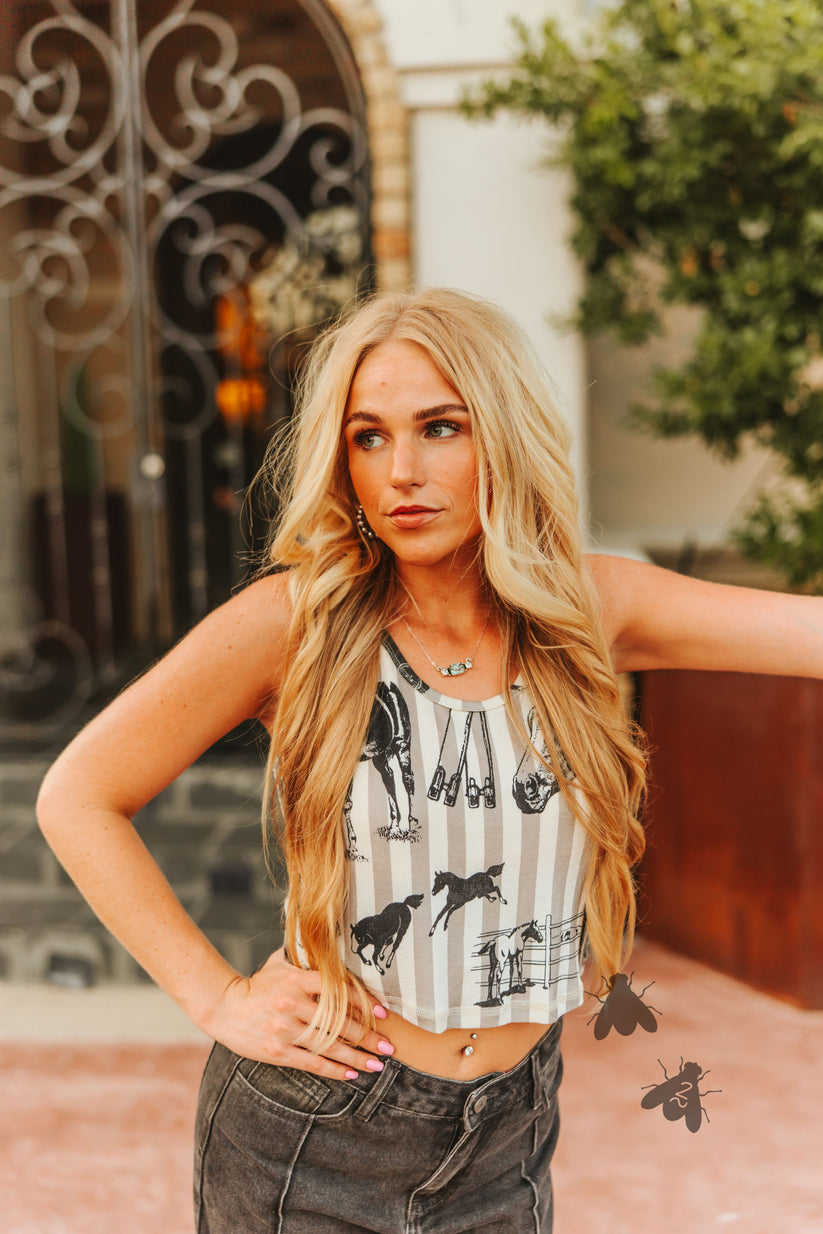 Western Stripe Prep Top