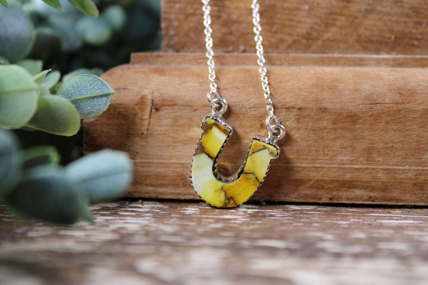 Honey Dahlia Turquoise Sterling Silver Necklace – 18” Chain
