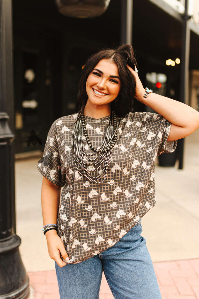 Grit N Grind Western Graphic Top
