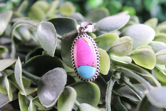 Cotton Candy Turquoise Sterling Silver Pendant