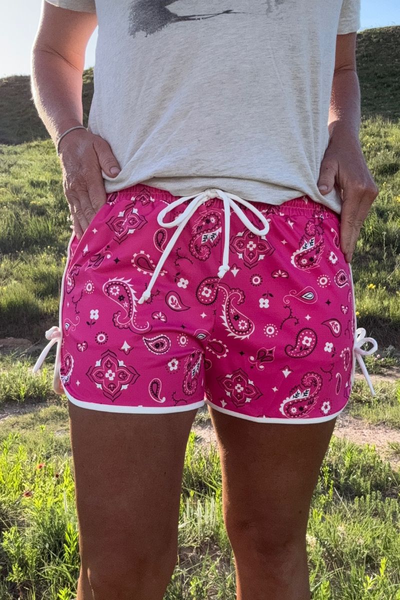 Hot Pink Bandana Babe Shorts