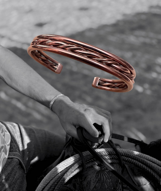 Multi-Twist Copper Cuff by Elaine Tahee – 6-Inch Men's cuff.