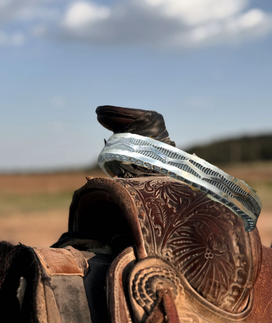 Navajo Silversmith Sunshine Reeves Stamped Sterling Silver Stamped Cuff – 6 3/4 inch