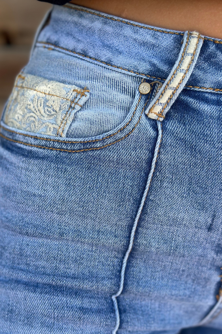Kreek Embroidered Cuff Jeans