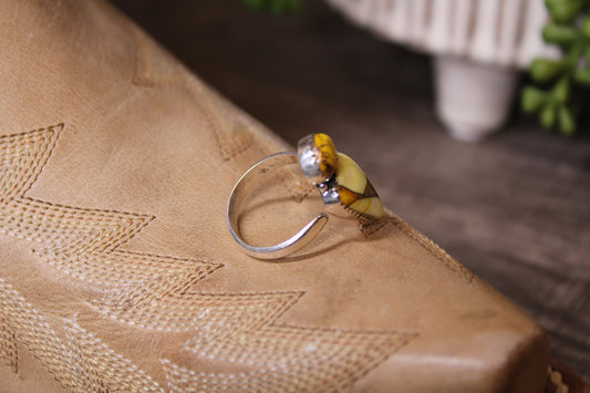 Handmade Honey Dahlia Sterling Silver Adjustable Ring 