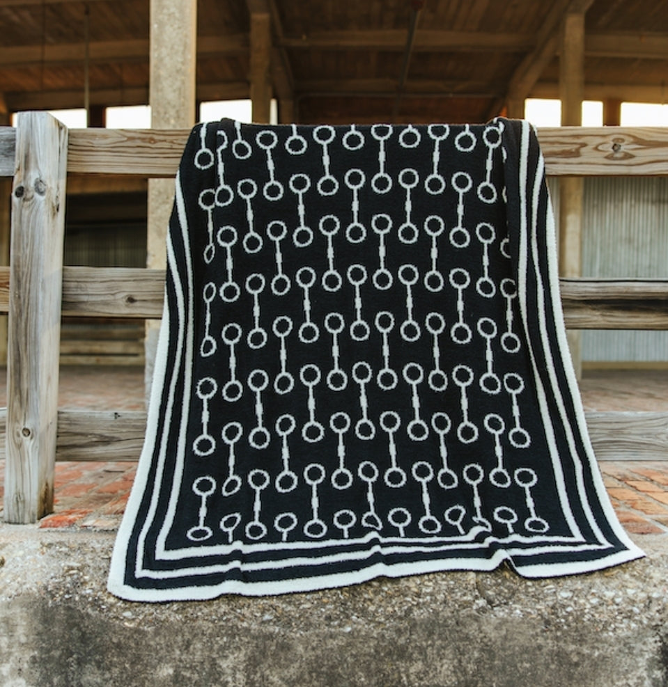 Reversible Horse Bit Blanket - Polyester, Microfiber (50in x 60in)